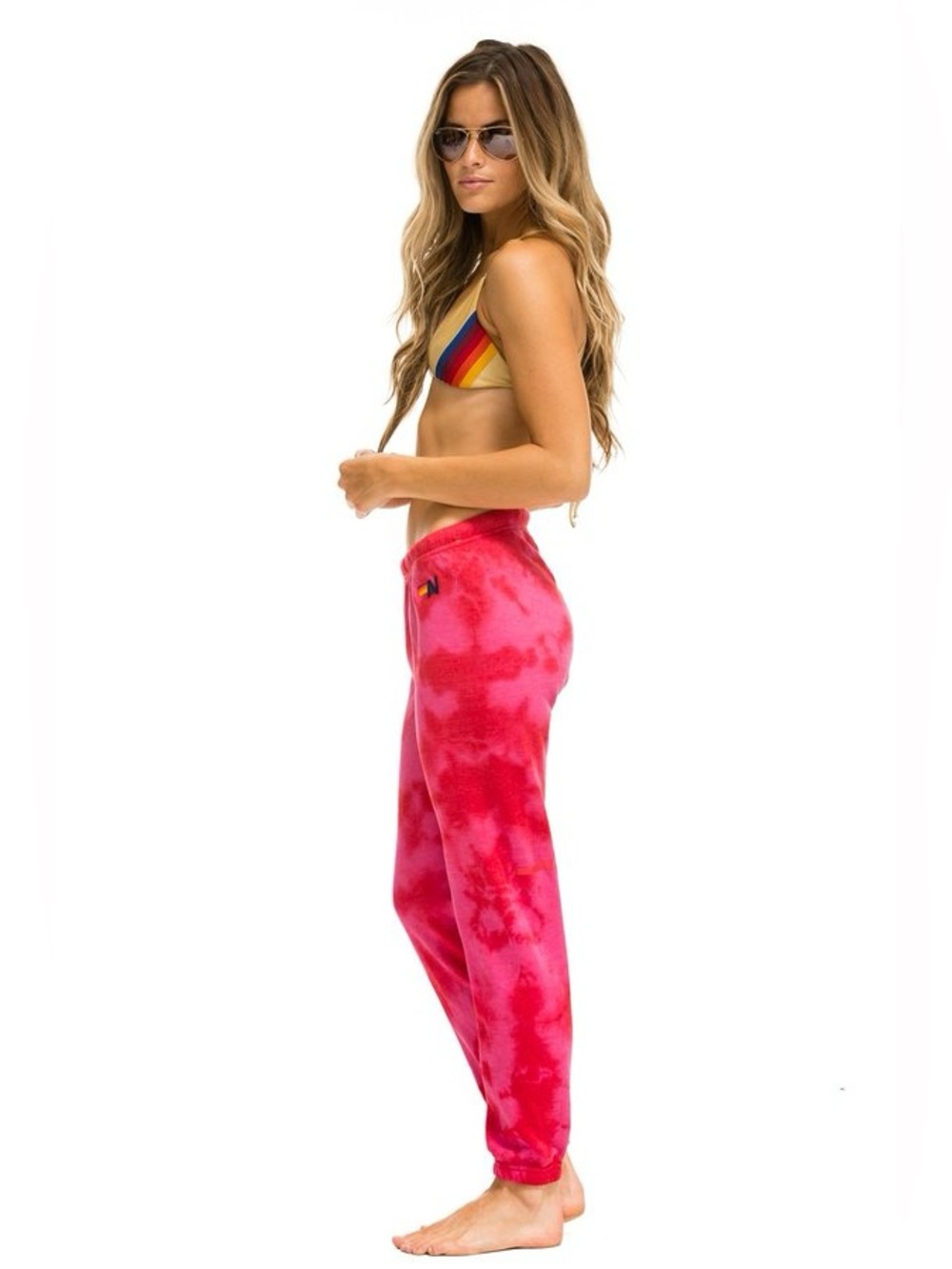 Aviator Nation Hand Dyed Tie Dye Sweatpants - Crystal Red - NWOT - Picture 4 of 8